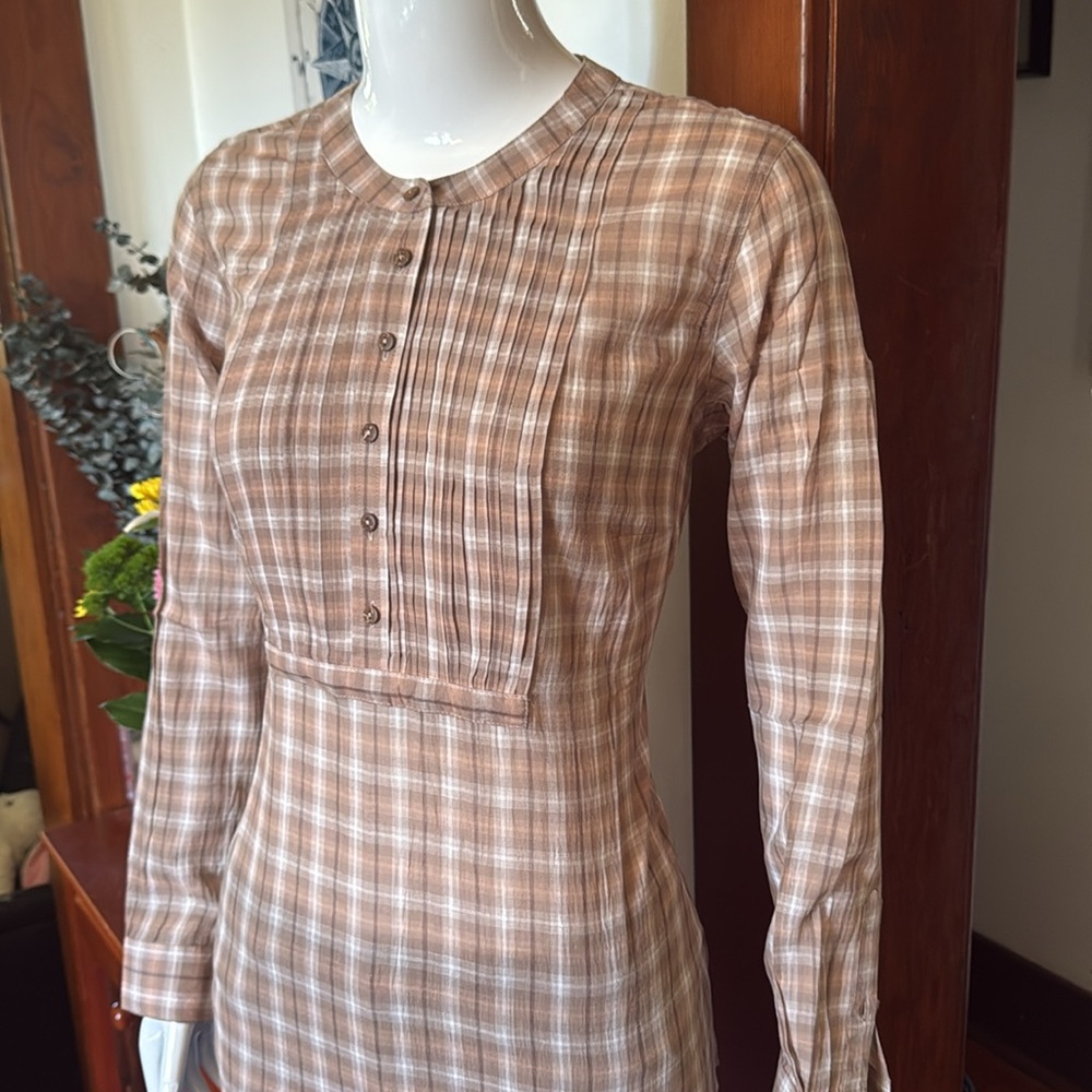 NWT northern reflections size small Plaid Long Sleeve Top - Brown - Picture 2 of 5
